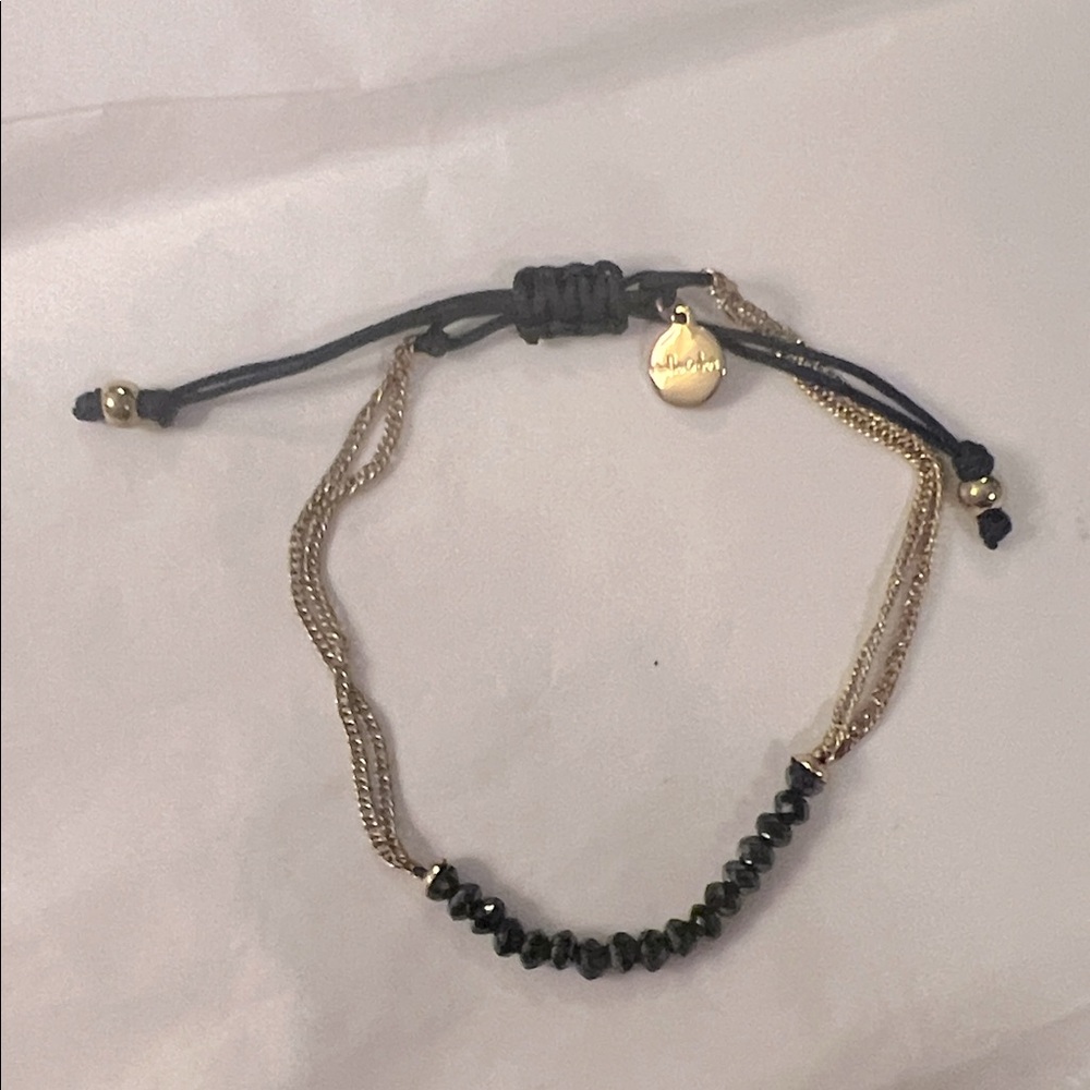 Stella & Dot Gold and Black Beaded Bracelet